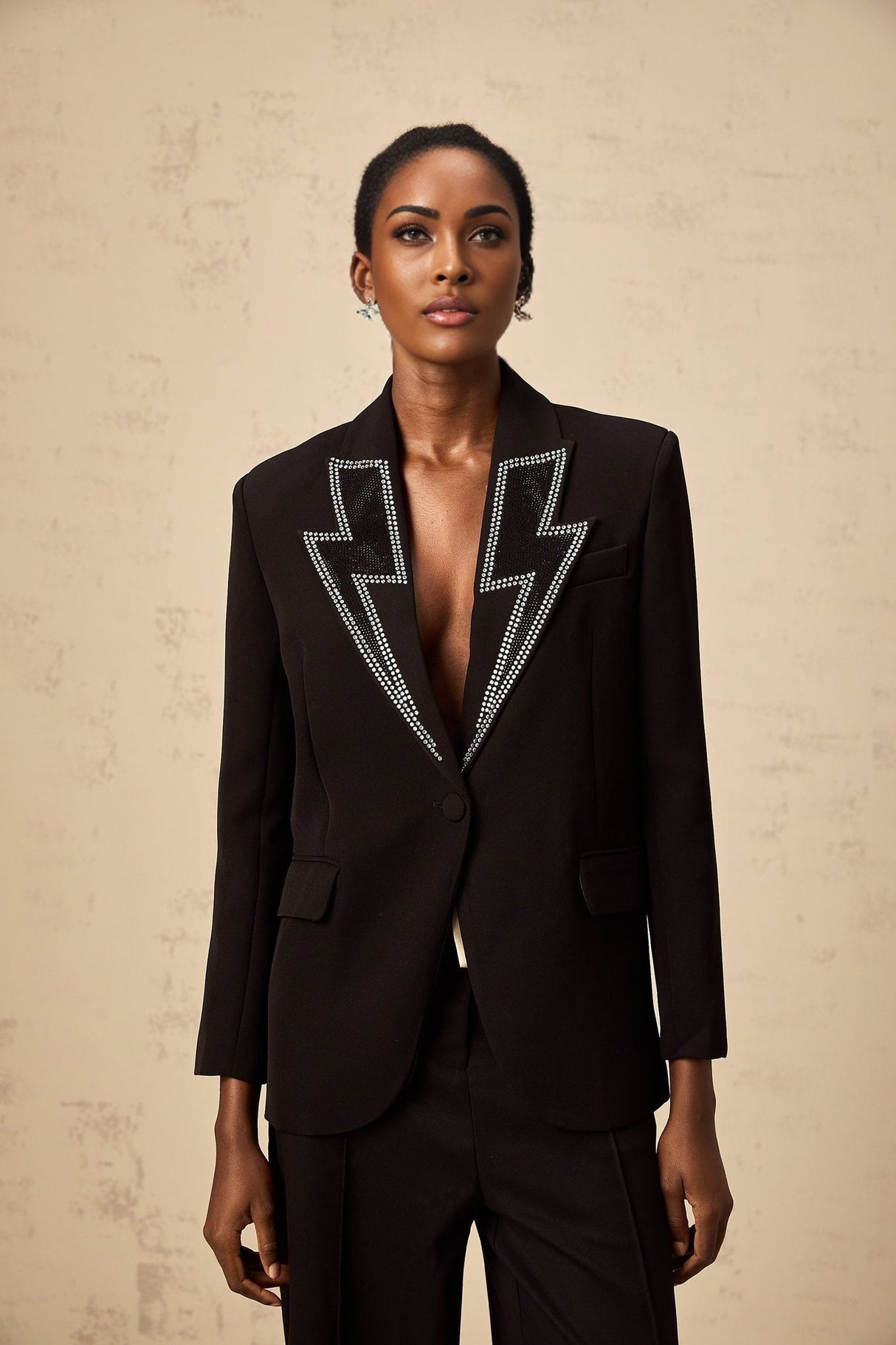 Tinsley Blazer Tinsley Lightning Crystal Black Blazer