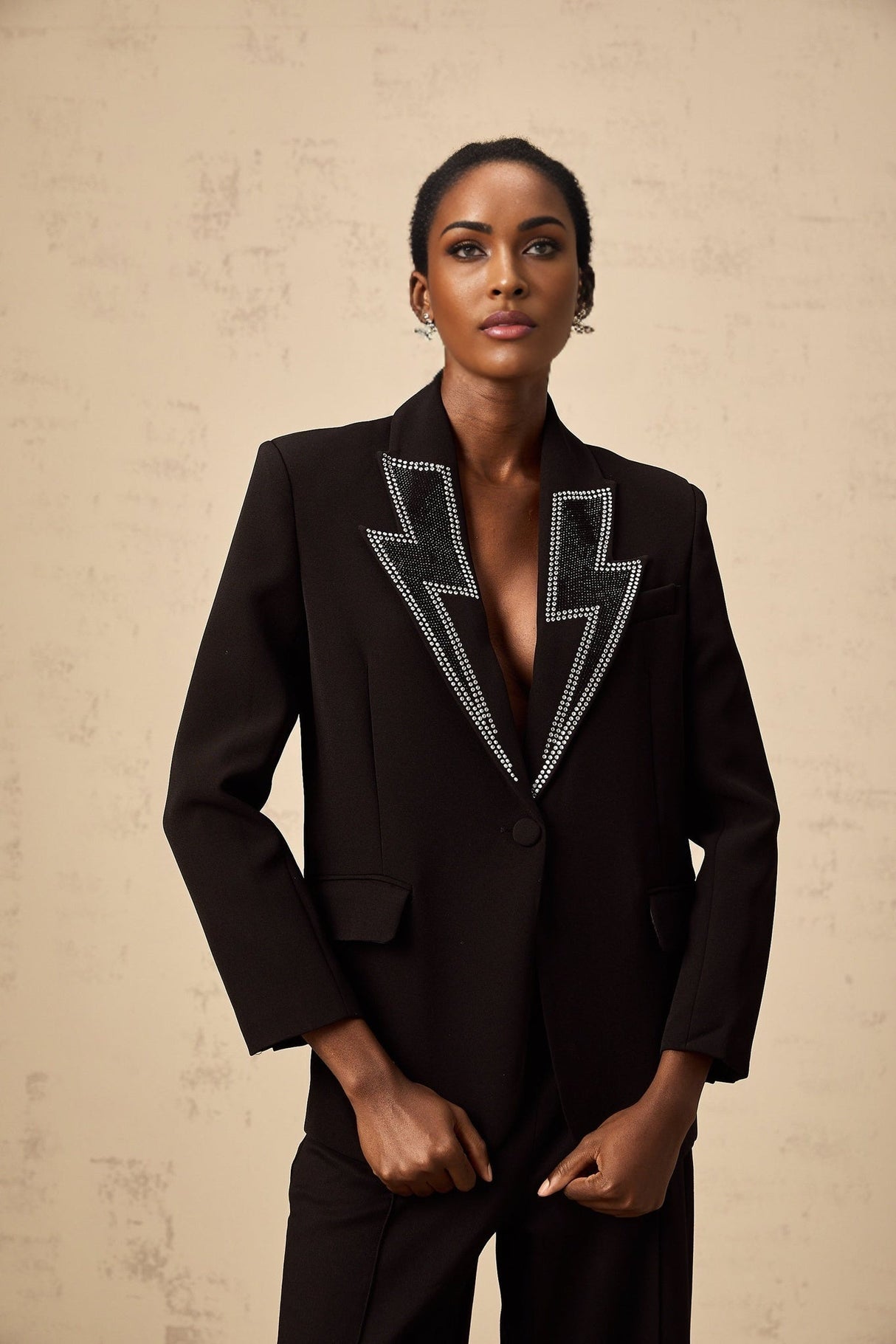 Tinsley Blazer Tinsley Lightning Crystal Black Blazer