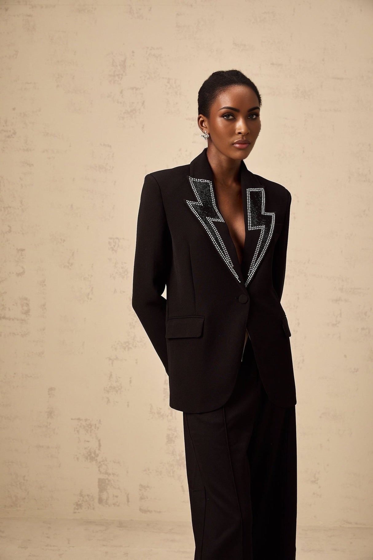 Tinsley Blazer Tinsley Lightning Crystal Black Blazer