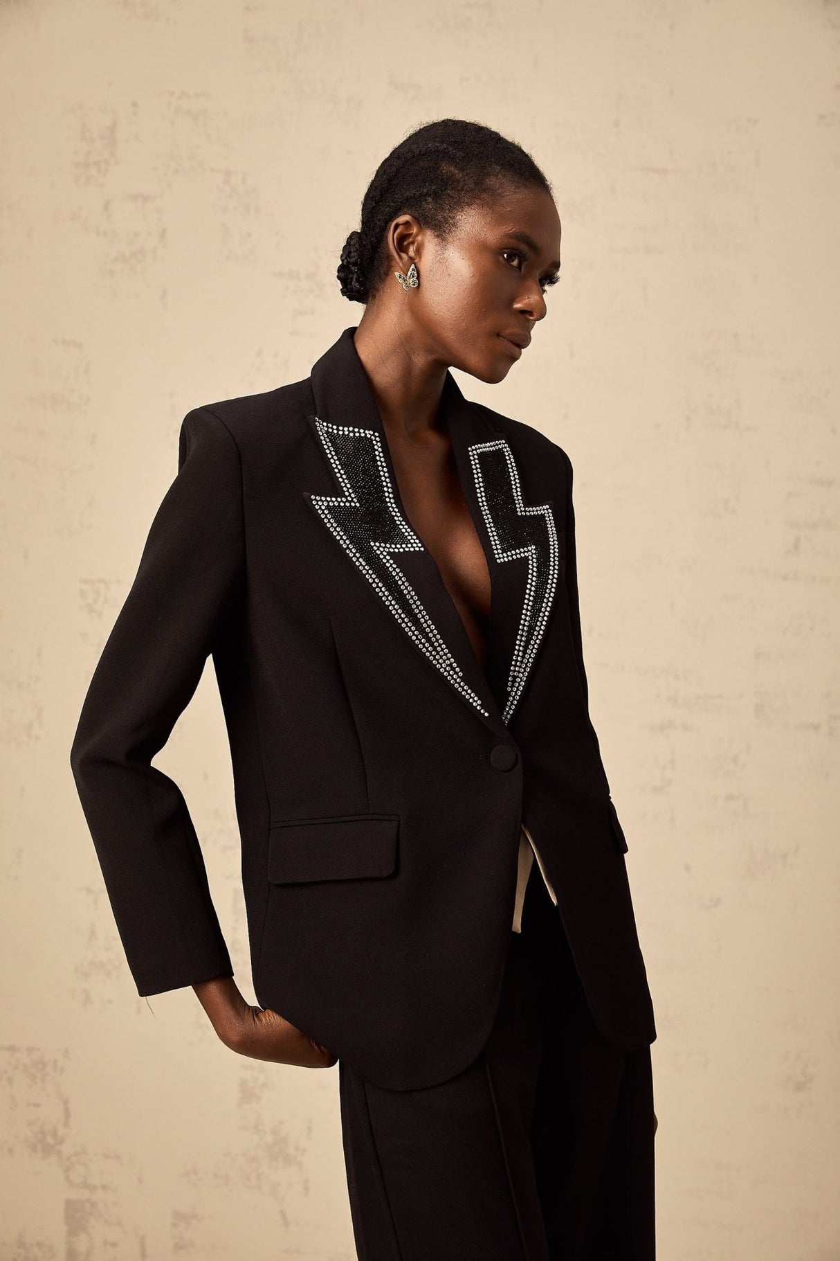 Tinsley Blazer Tinsley Lightning Crystal Black Blazer