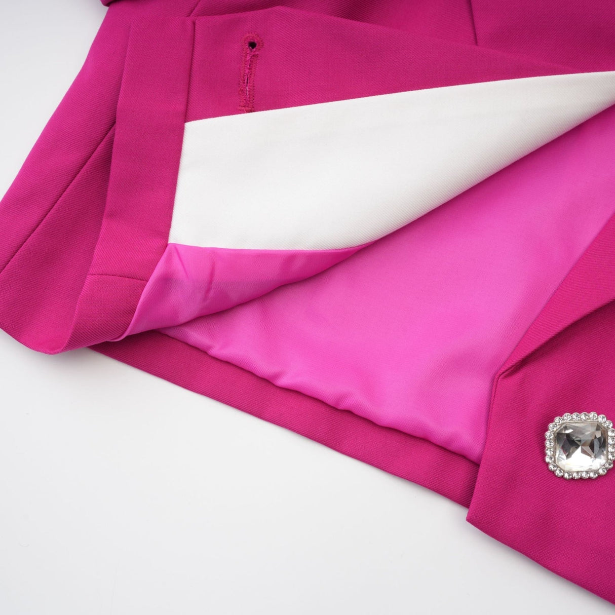 Tiziana Jacket & Skirt Pink White Pleated Set