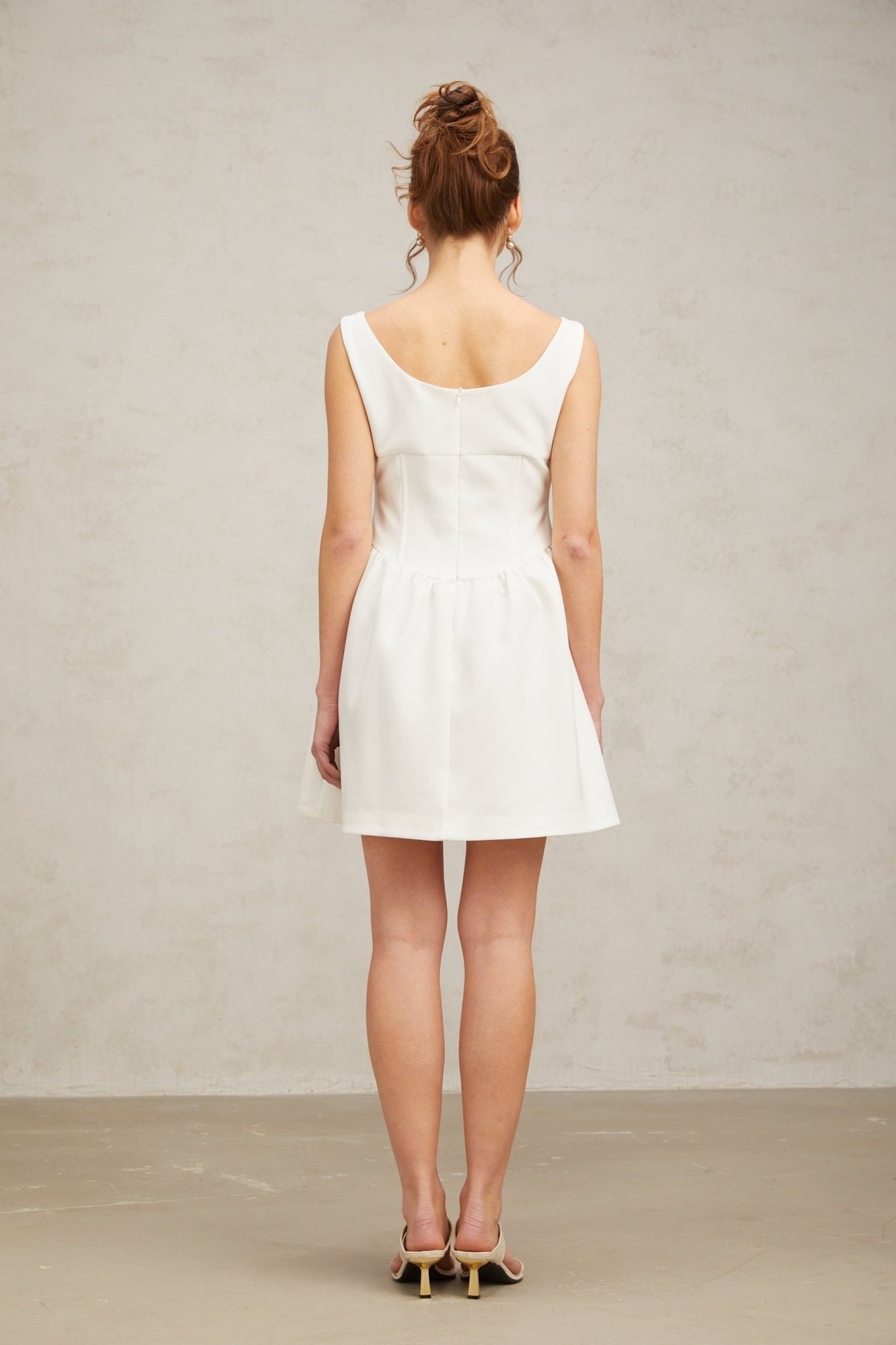 Tiziana Mini Dress White Crystal Flare & Shine