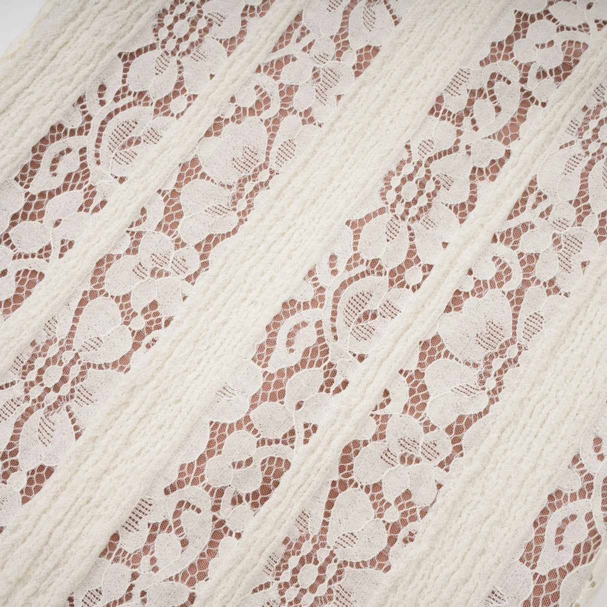 Tonia Maxi Dress Floral Lace Train Design in Neutrals