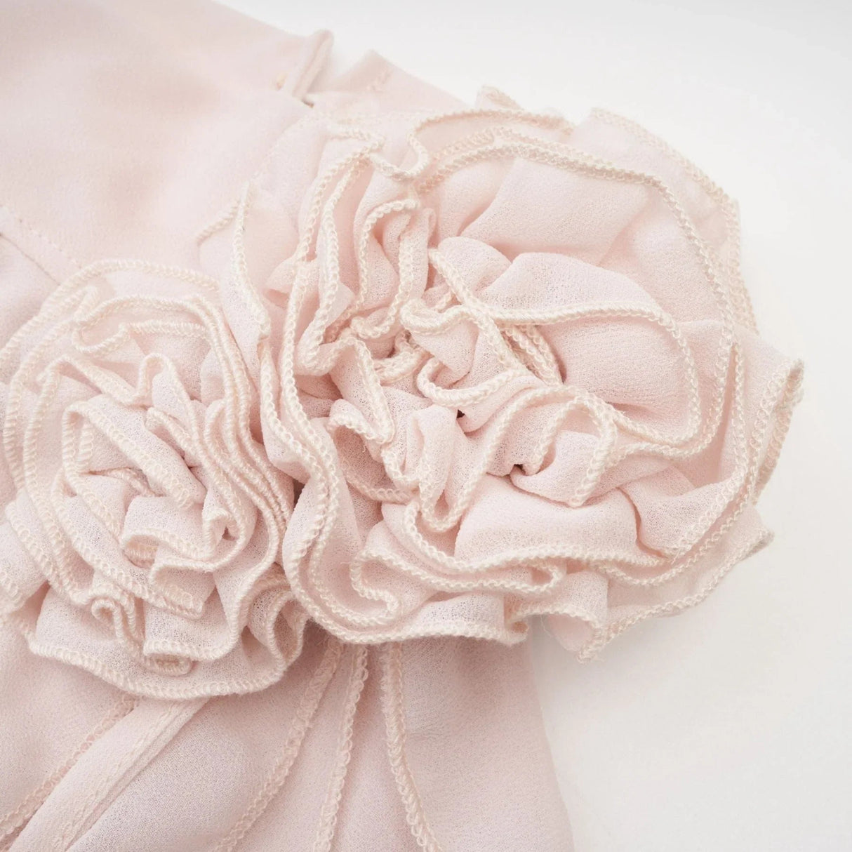 Tonia Mini Dress with High Neck and Floral Trim