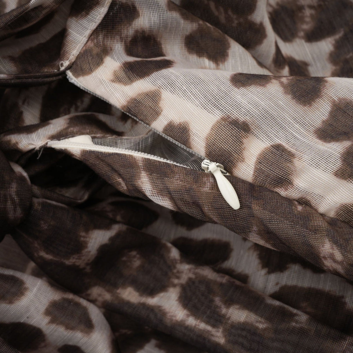 Ursula Blouse with Leopard Print Oversize Sleeves & Attached Scarf