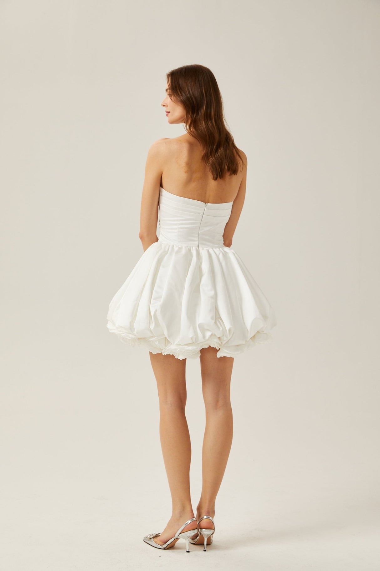 Ursula Mini Dress White Sweetheart Tulle Petal Bubble Skirt