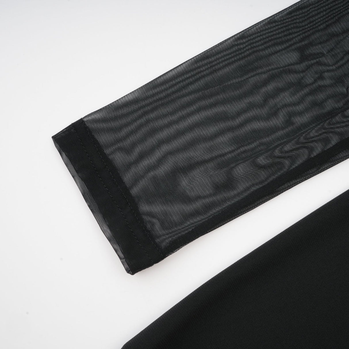 Valentina Midi Dress Black Sheer Mesh Ruched Asymmetric Hem Zip Detail