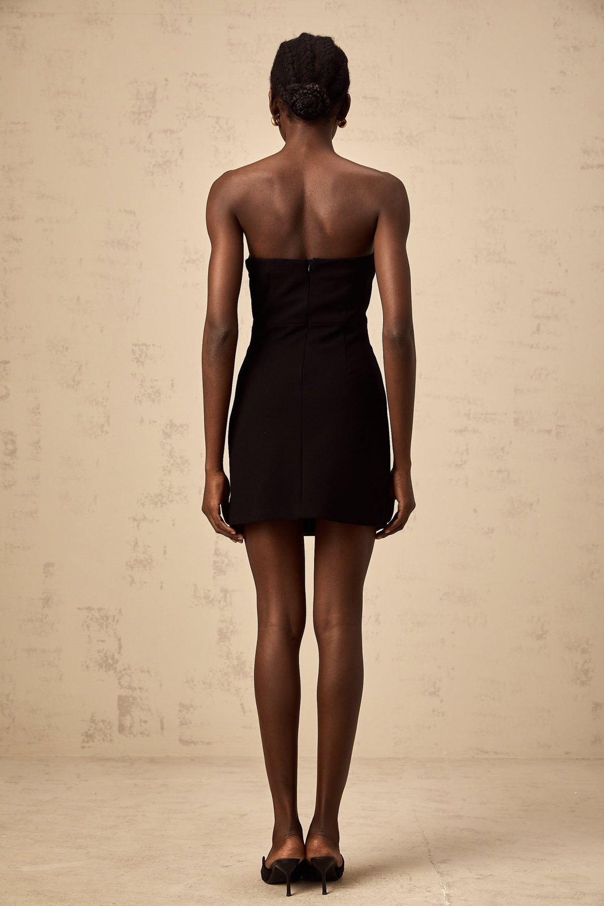 Valentina Mini Dress Black White Feather Sequin Pearl & Aline