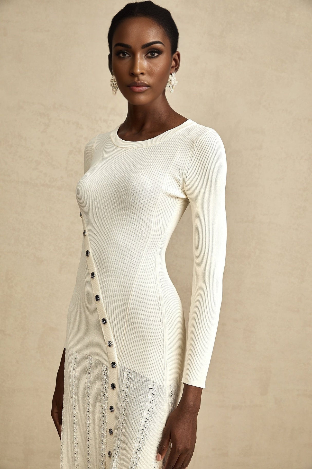 Valentina Round Neck Long Sleeve Midi Dress