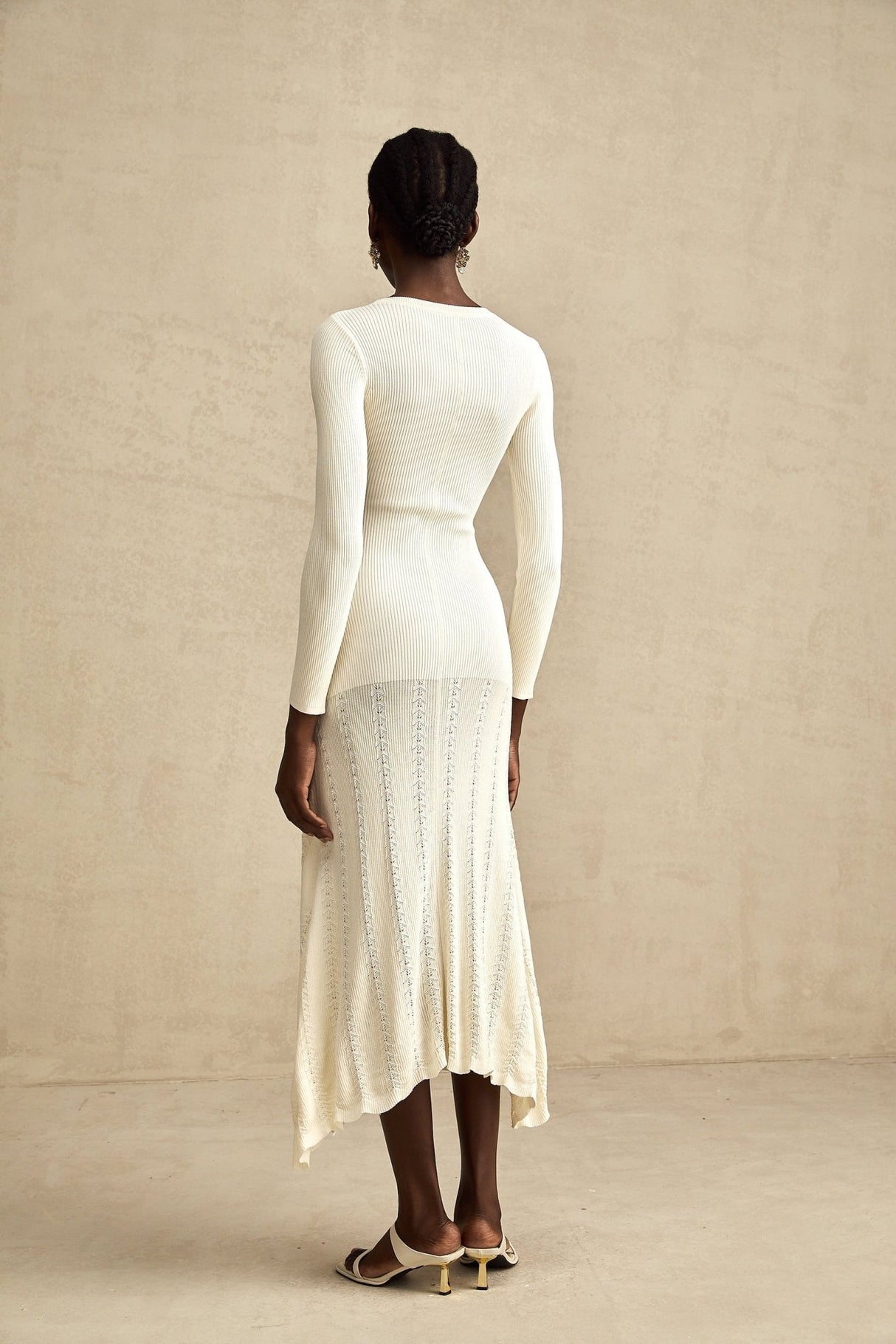 Valentina Round Neck Long Sleeve Midi Dress