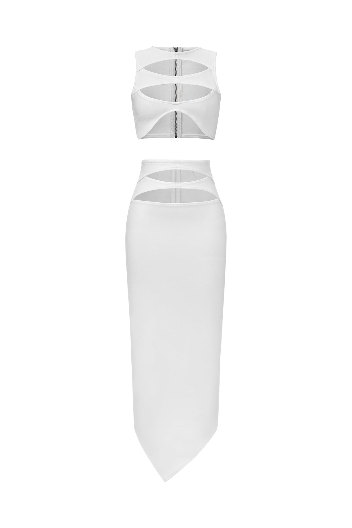Valentina White Hollow Out Maxi Dress
