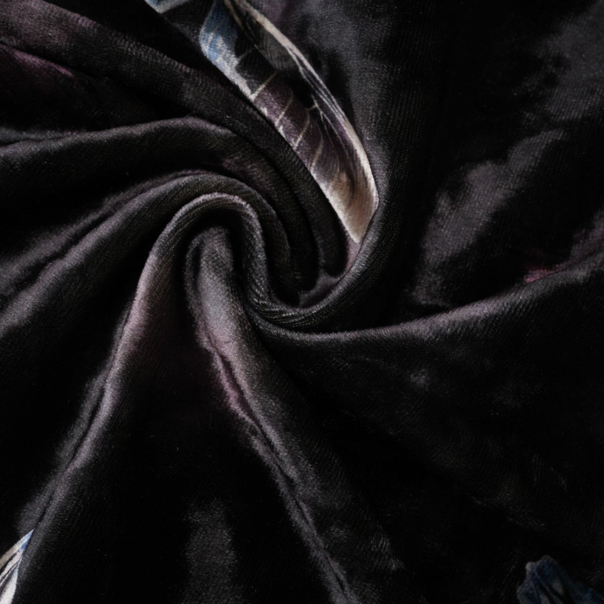 Valeria Midi Dress Velvet Butterfly Print VNeck Black Multicolor