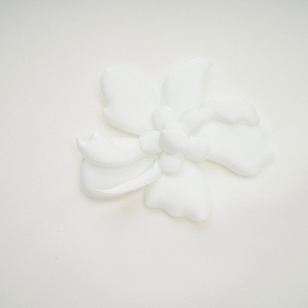 Valeria Midi Dress White Faux - Flower Square - Neck