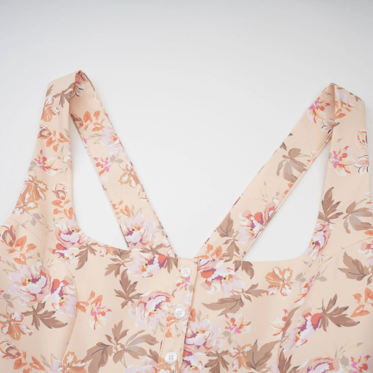 Valeria Midi Dress Yellow Floral Print Buttoned Front Slit - Elegant Pleat