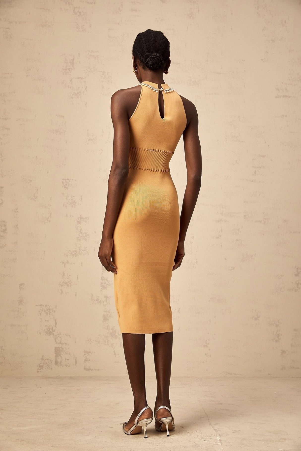 Valeria Sleeveless Midi Dress with Cinched Waist