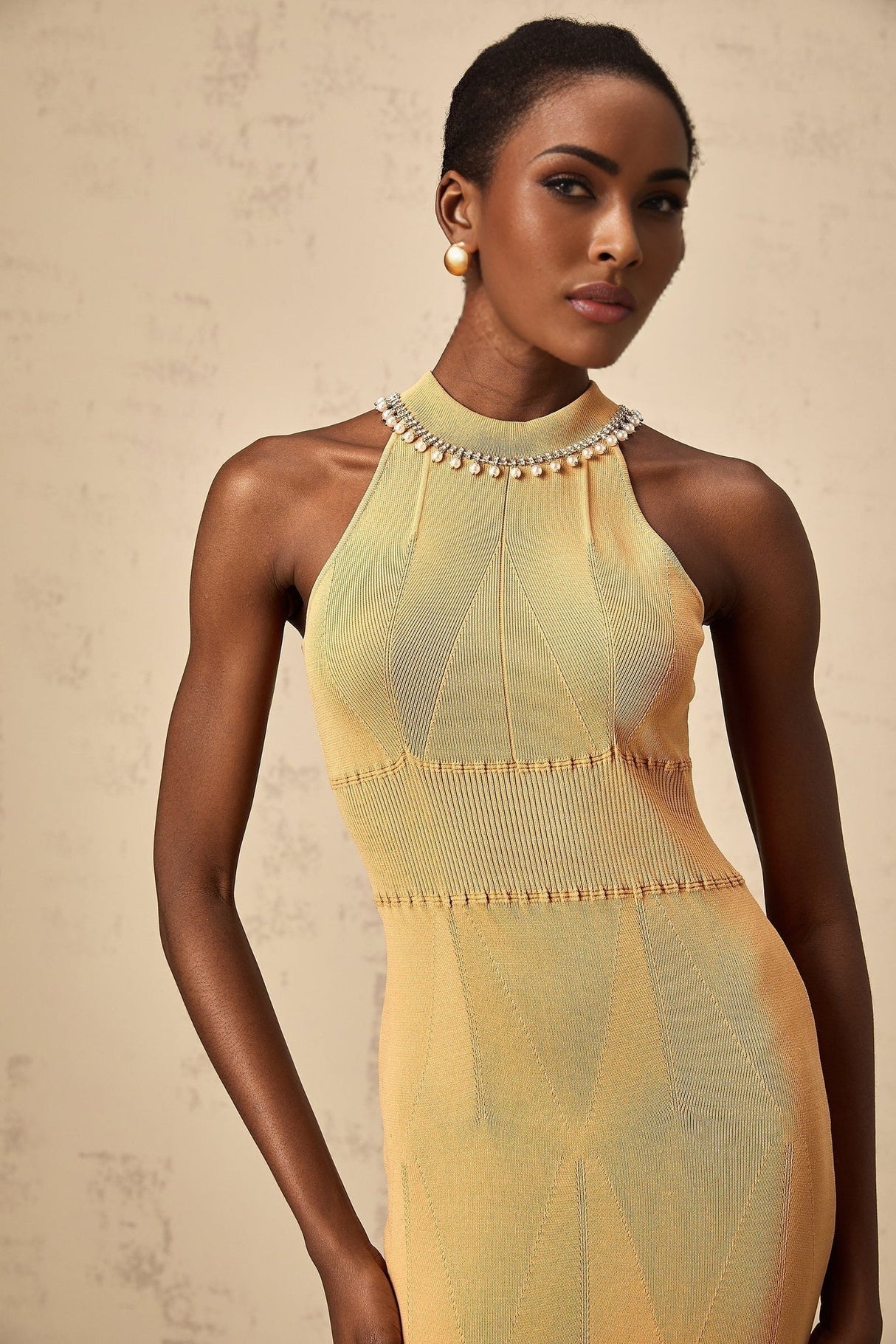 Valeria Sleeveless Midi Dress with Cinched Waist