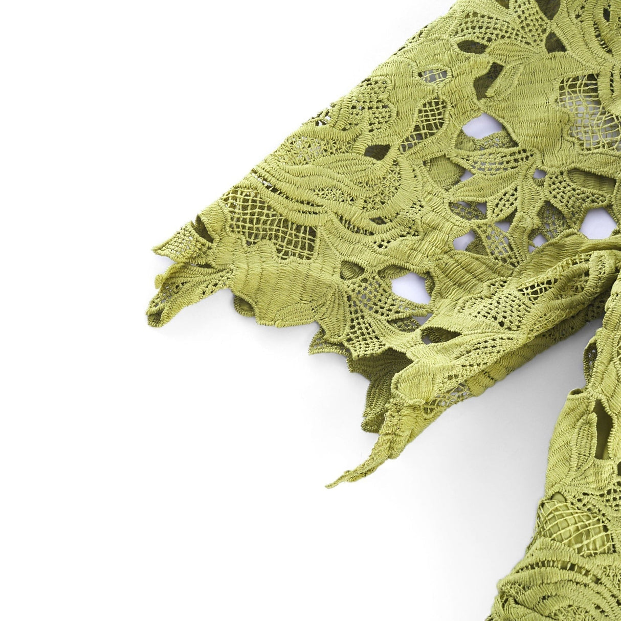 Valérie Green Embroidered A - Line Mini Dress With Cutout Details