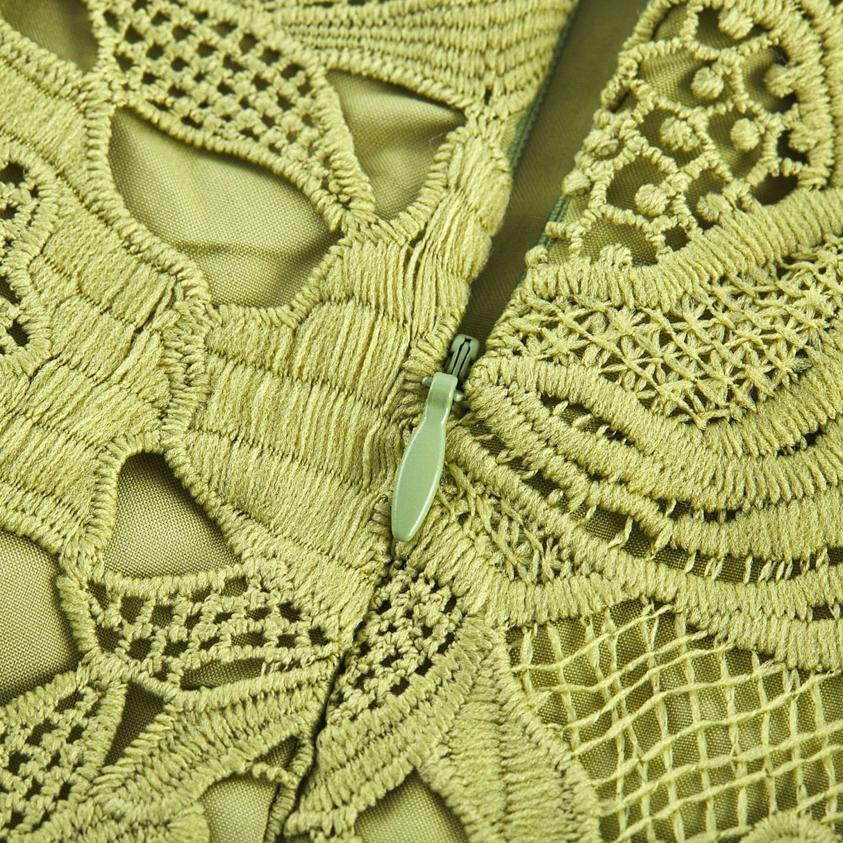 Valérie Green Embroidered A - Line Mini Dress With Cutout Details