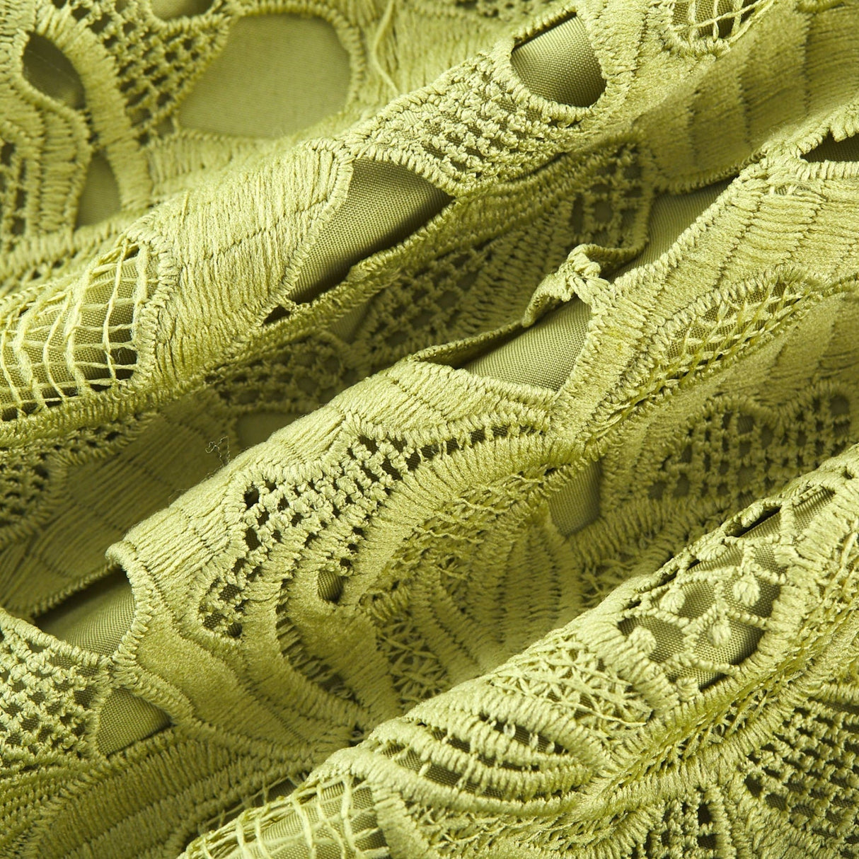 Valérie Green Embroidered A - Line Mini Dress With Cutout Details