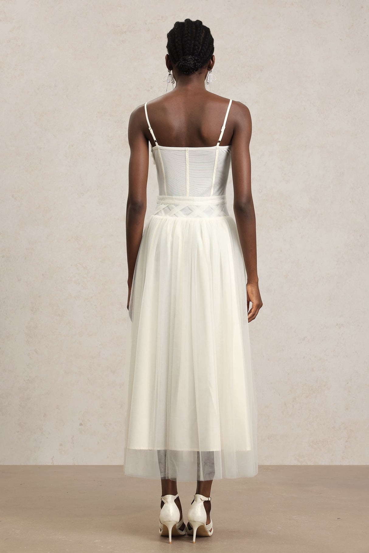 Valerie White Halterneck Formal Dress