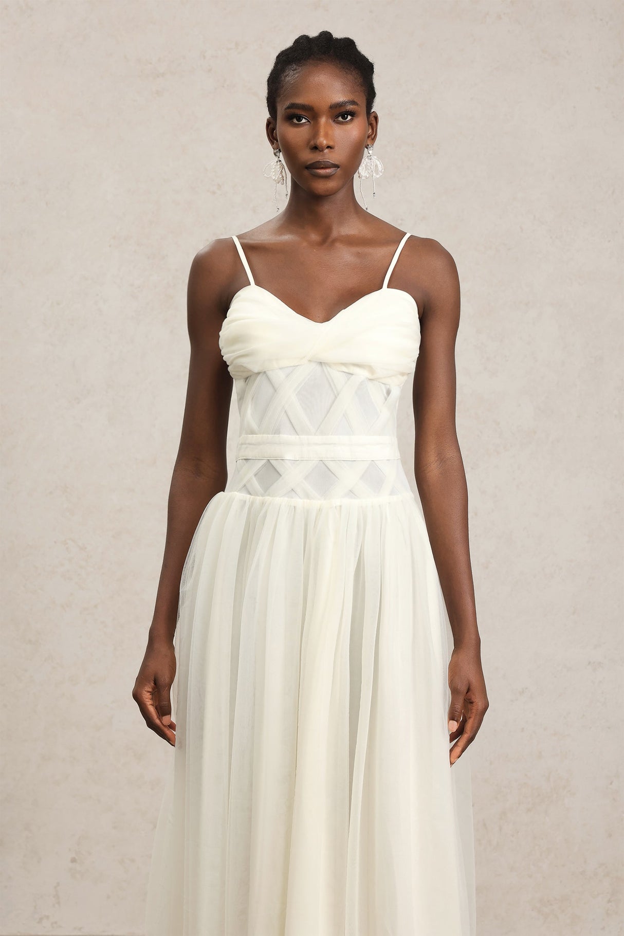 Valerie White Halterneck Formal Dress Elegant Timeless Silhouette