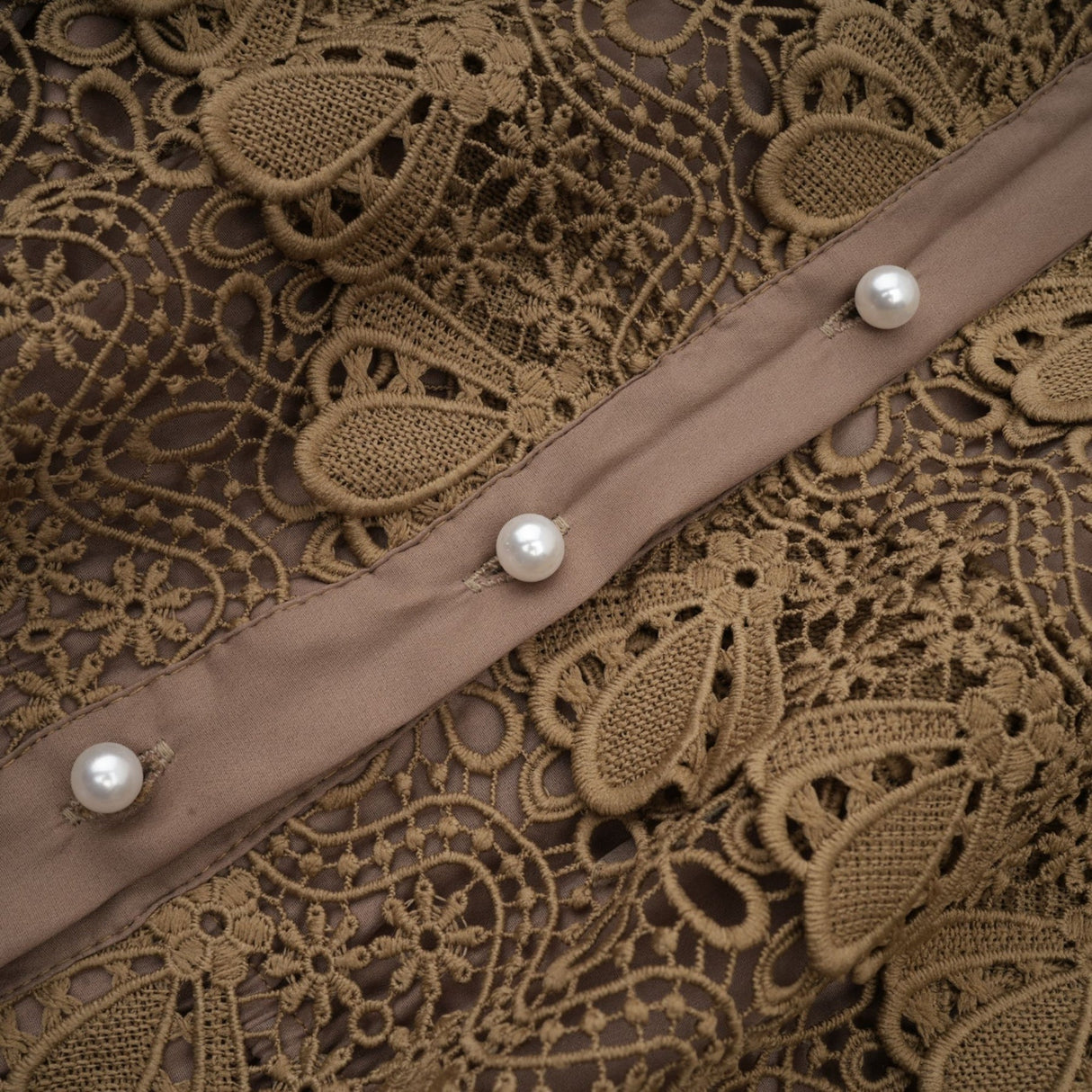 Vanessa Mini Dress Olive Green Lace Detail Flare & Layered