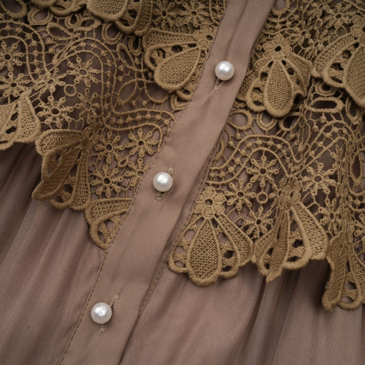 Vanessa Mini Dress Olive Green Lace Detail Flare & Layered