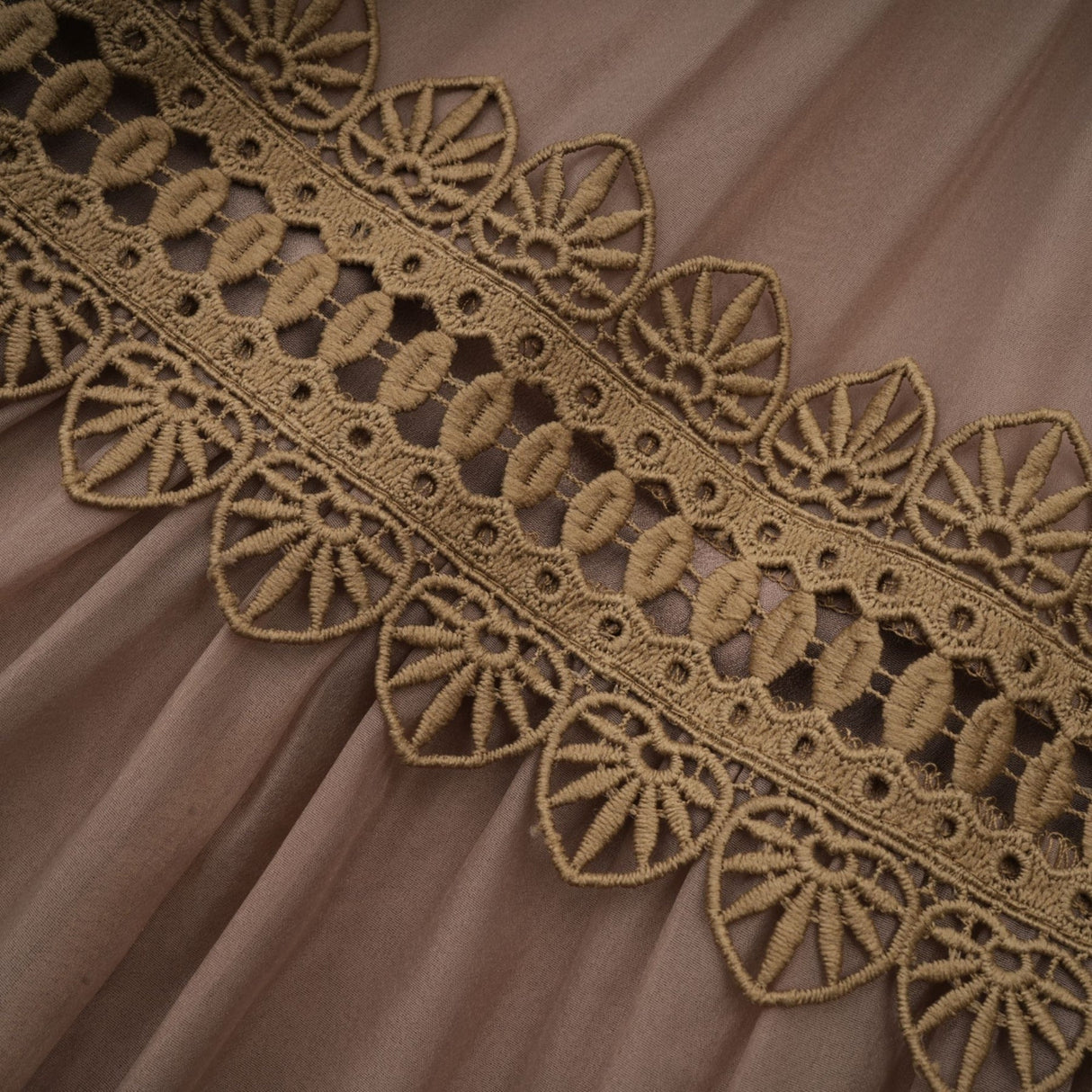 Vanessa Mini Dress Olive Green Lace Detail Flare & Layered