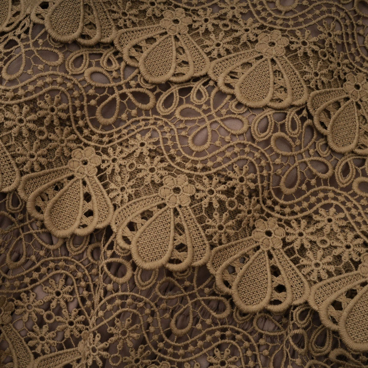 Vanessa Mini Dress Olive Green Lace Detail Flare & Layered