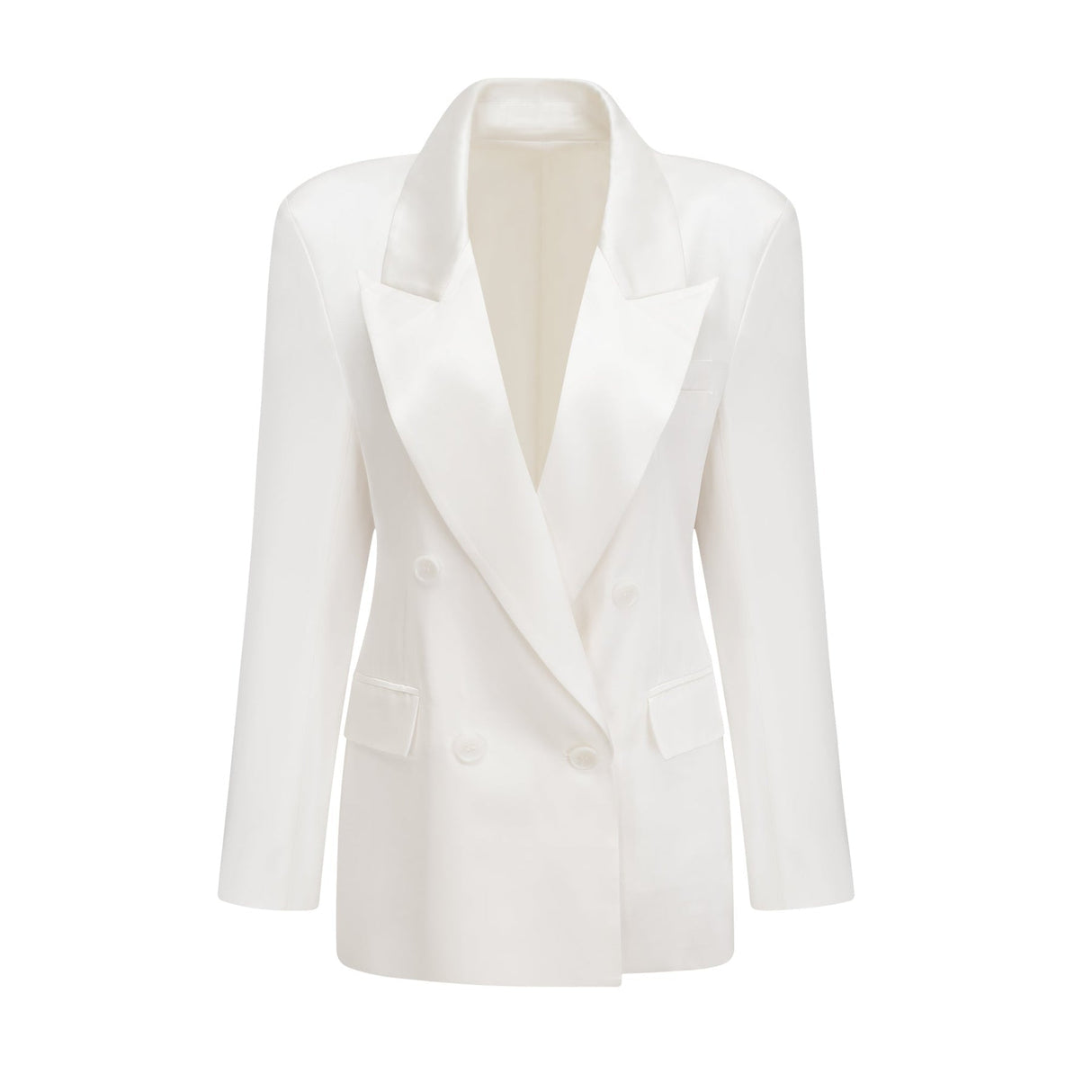 Vera Blazer White Double Breasted Shoulder Pads