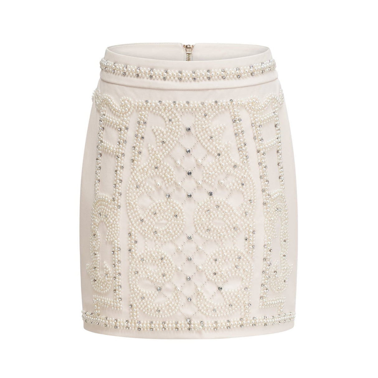 Vera Halterneck Skirt & Top Set Crystal Faux - Pearl Embellishment