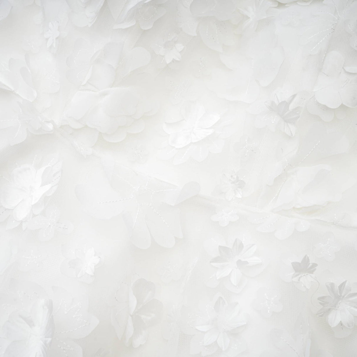 Vera Mini Dress White Layered Off the Shoulder Floral Embellished