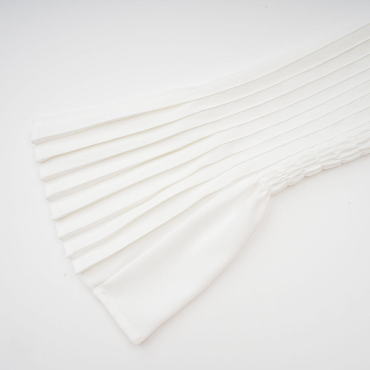 Vera Mini Dress White V Neck Flare Cuffed Pleated Chic