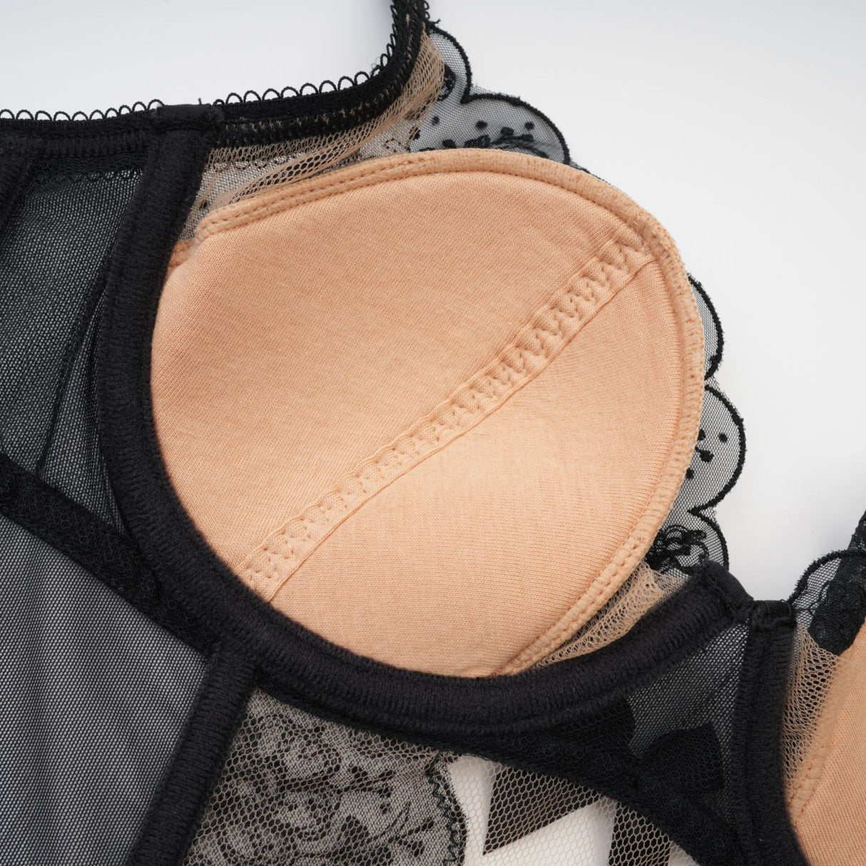 Veronica Vest Top Black Lace Bow Detail Sweetheart Cropped Mesh