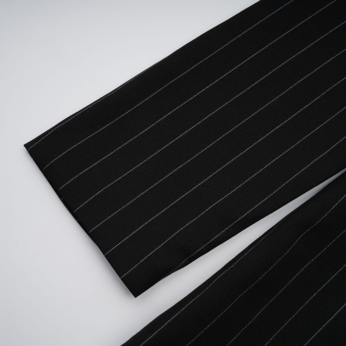 Veronika Blazer Black Striped Open Back & Peak Lapels