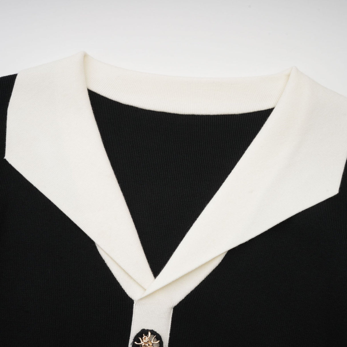 Victoria Mini Dress Victoria Color Blocked Black & White Ribbed