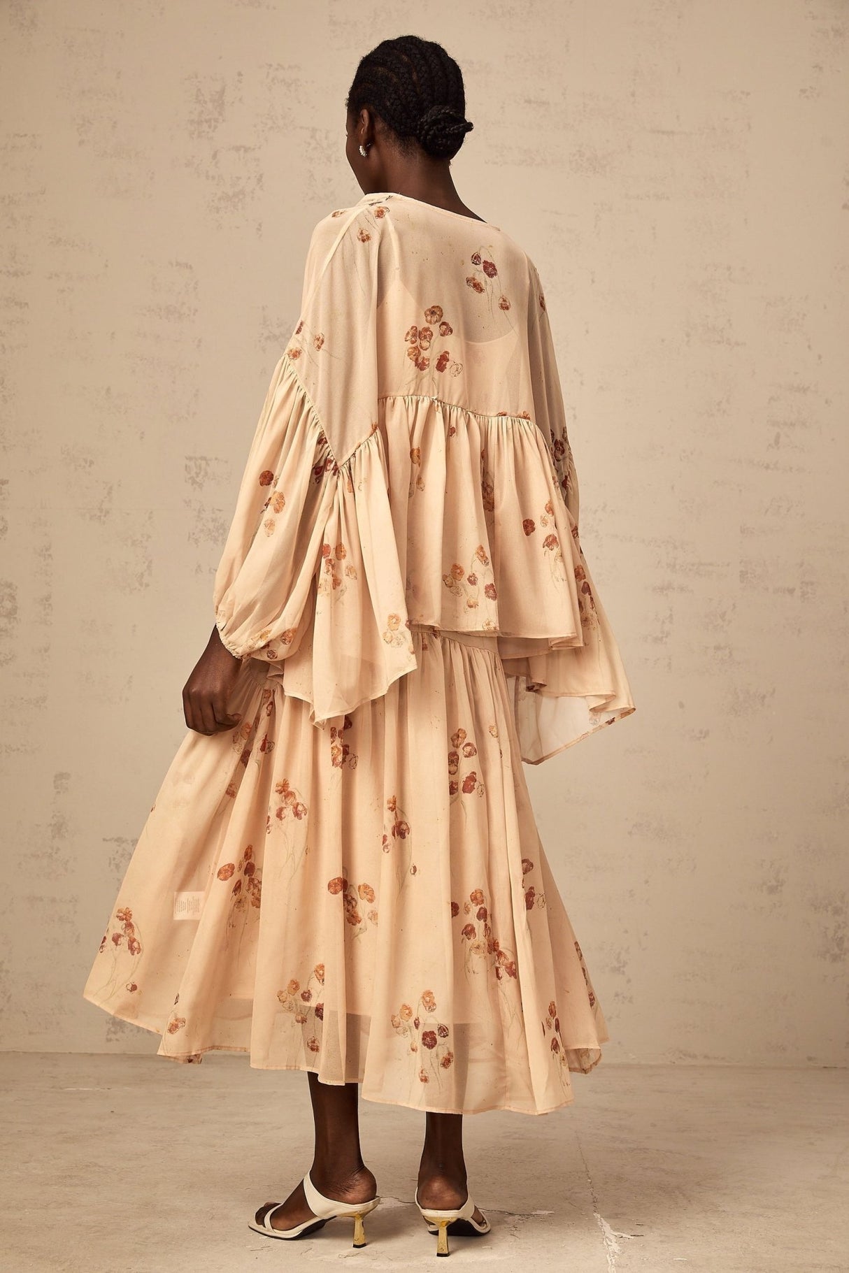 Vincenzina Blouse & Dress Coral Pink Floral Print Set