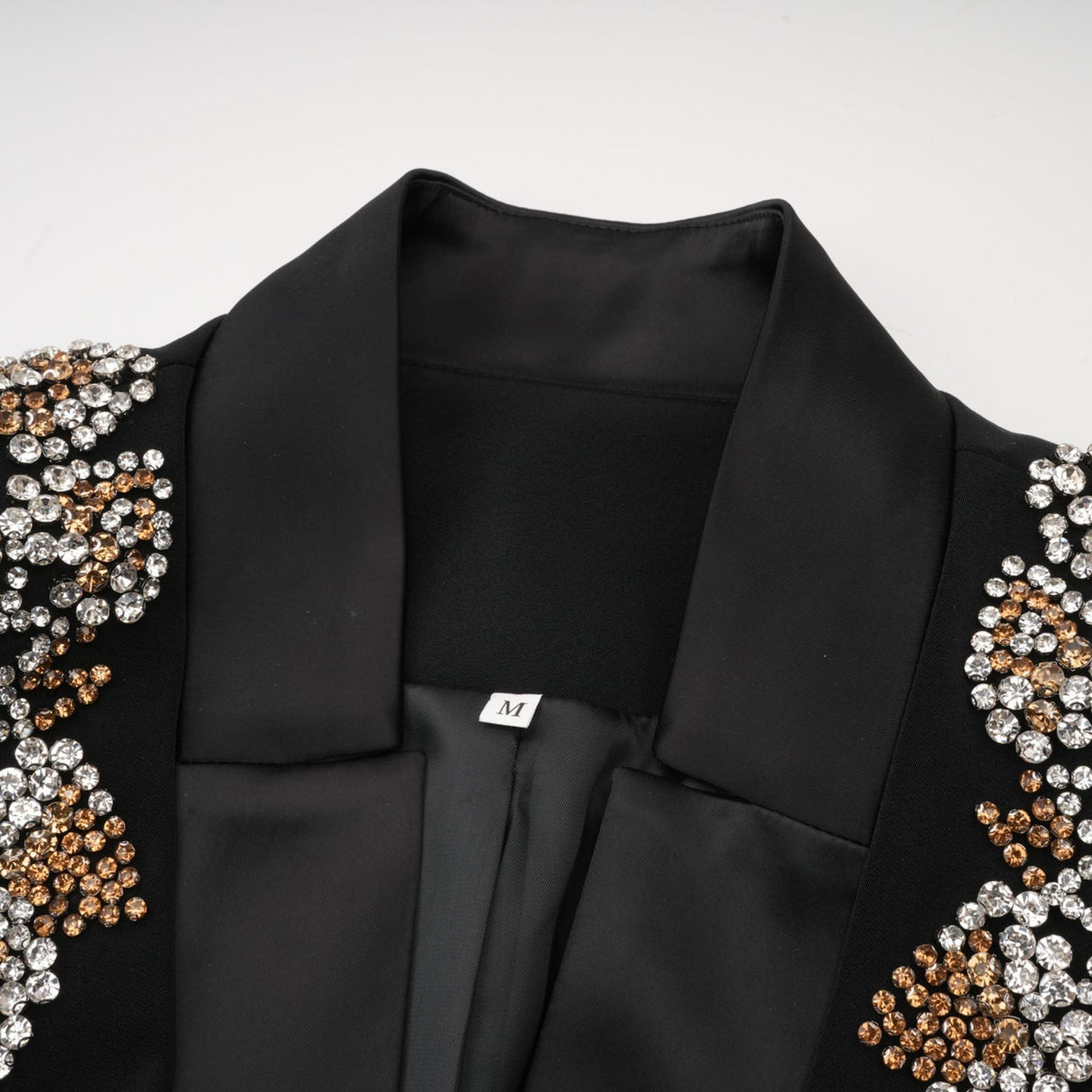 Vincenzina Jacket & Trousers Crystal Embellished Black