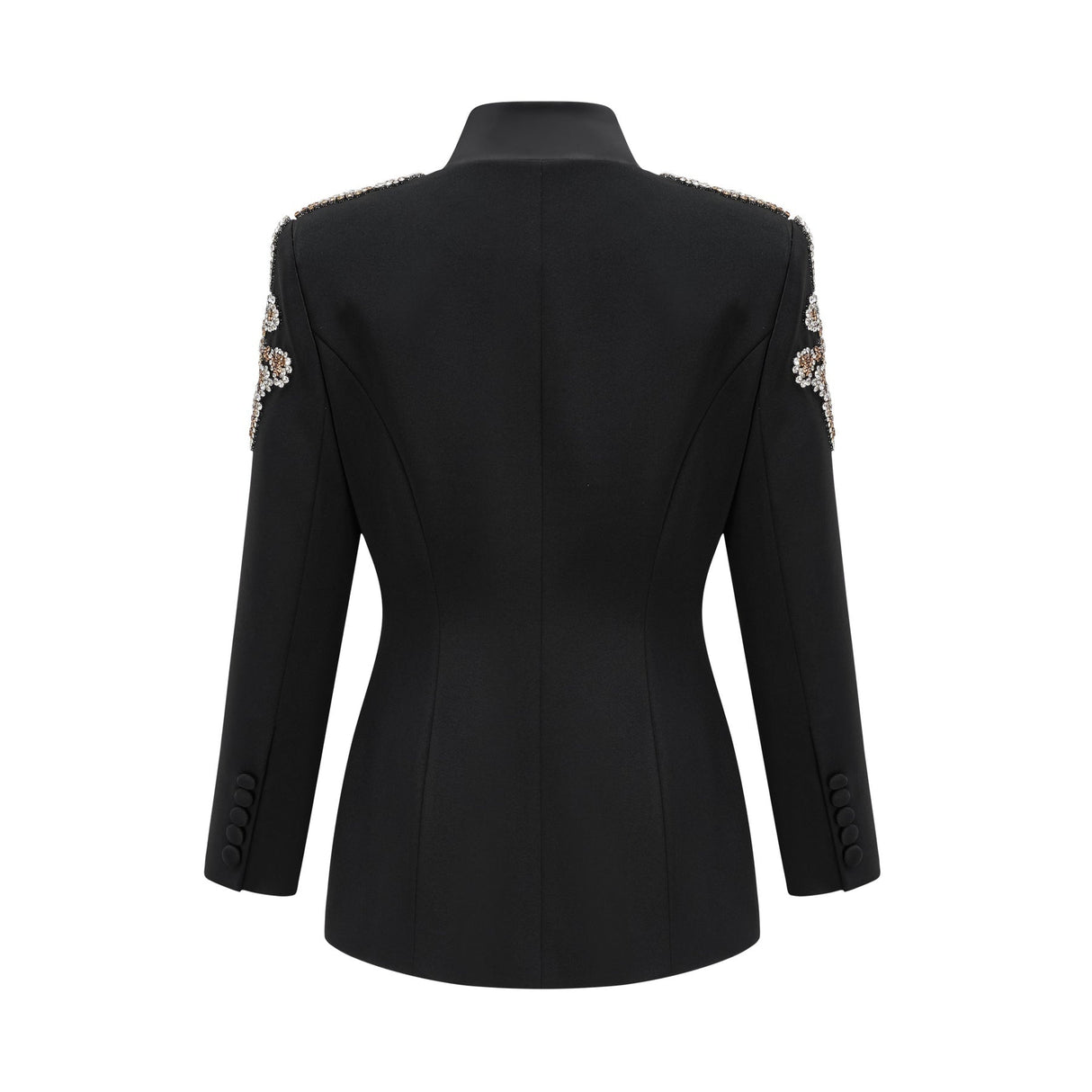 Vincenzina Jacket & Trousers Crystal Embellished Black