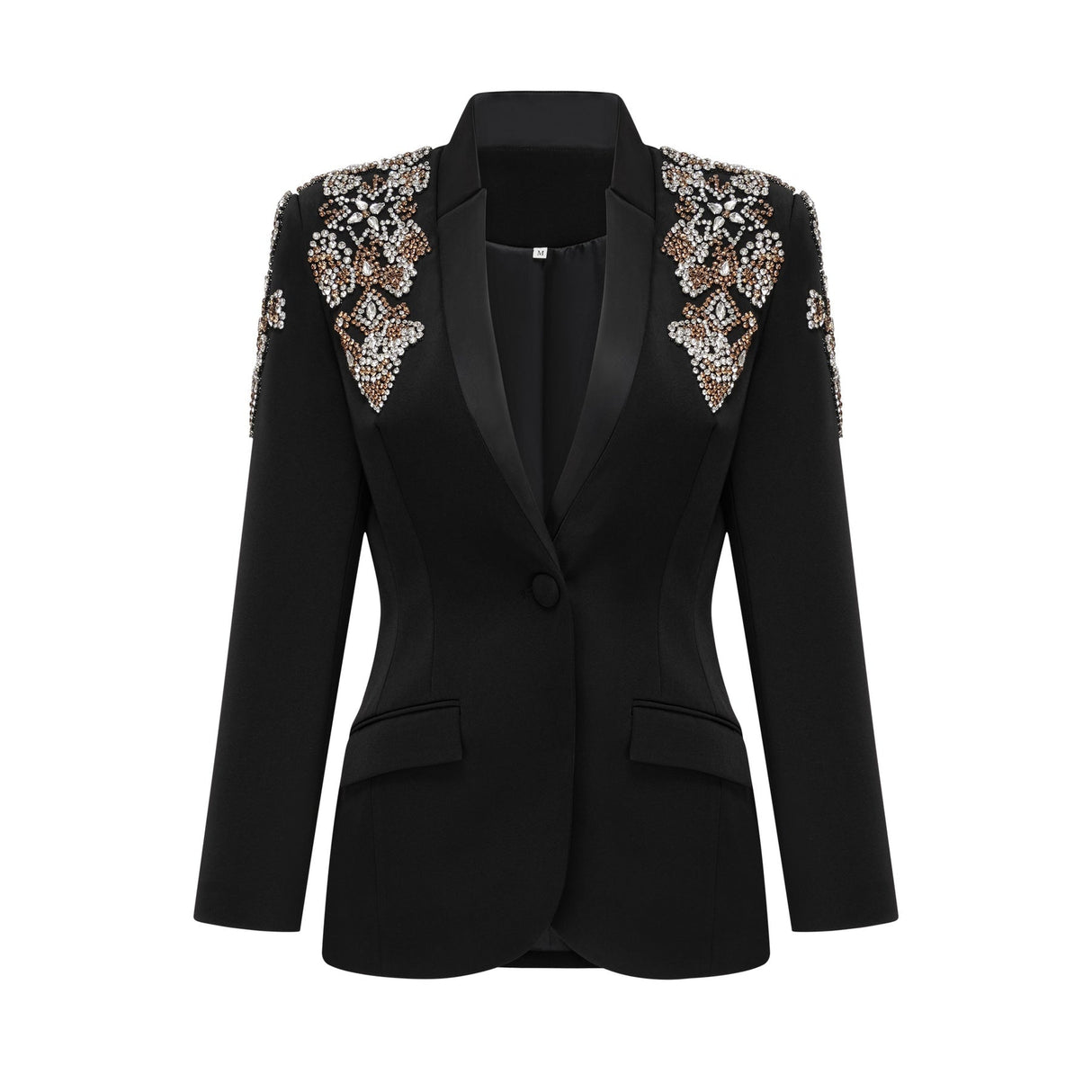 Vincenzina Jacket & Trousers Crystal Embellished Black