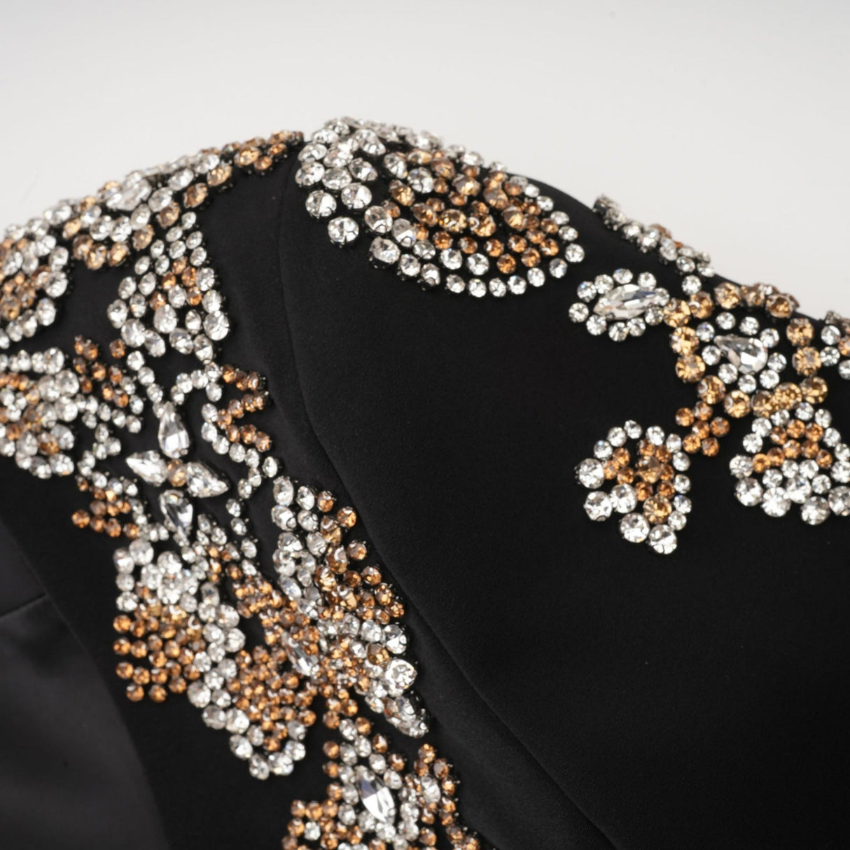 Vincenzina Jacket & Trousers Crystal Embellished Black