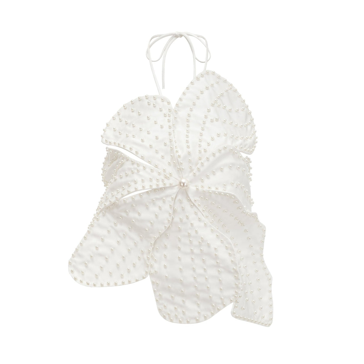 Vincenzina Top Floral Halterneck Pearl Embellished