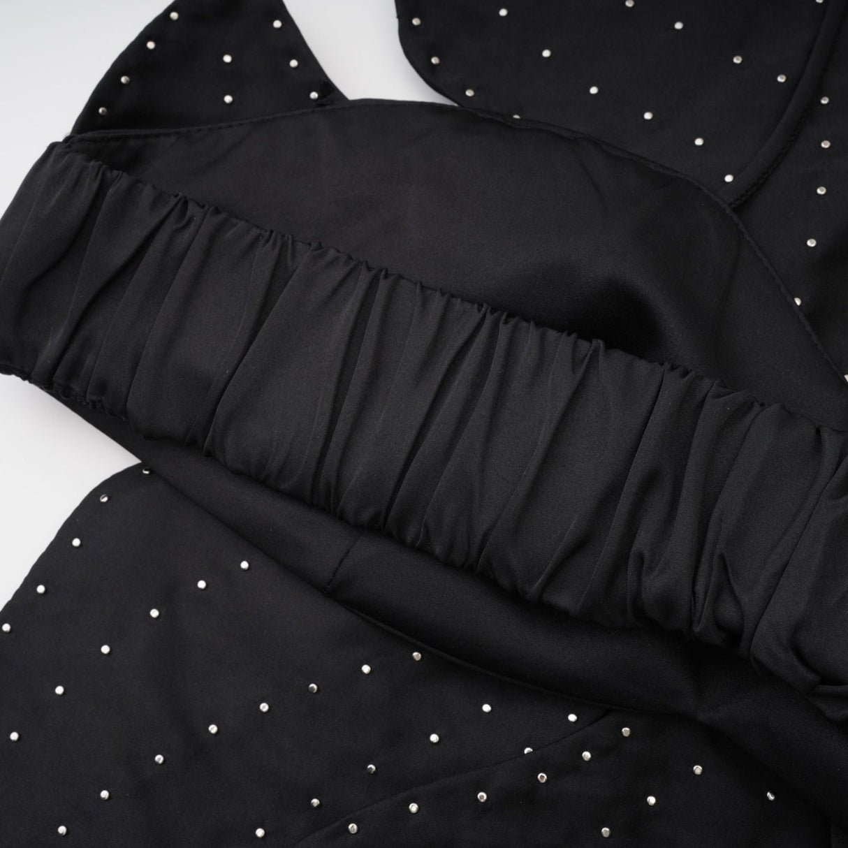 Vincenzina Top Floral Halterneck Pearl Embellished in Black