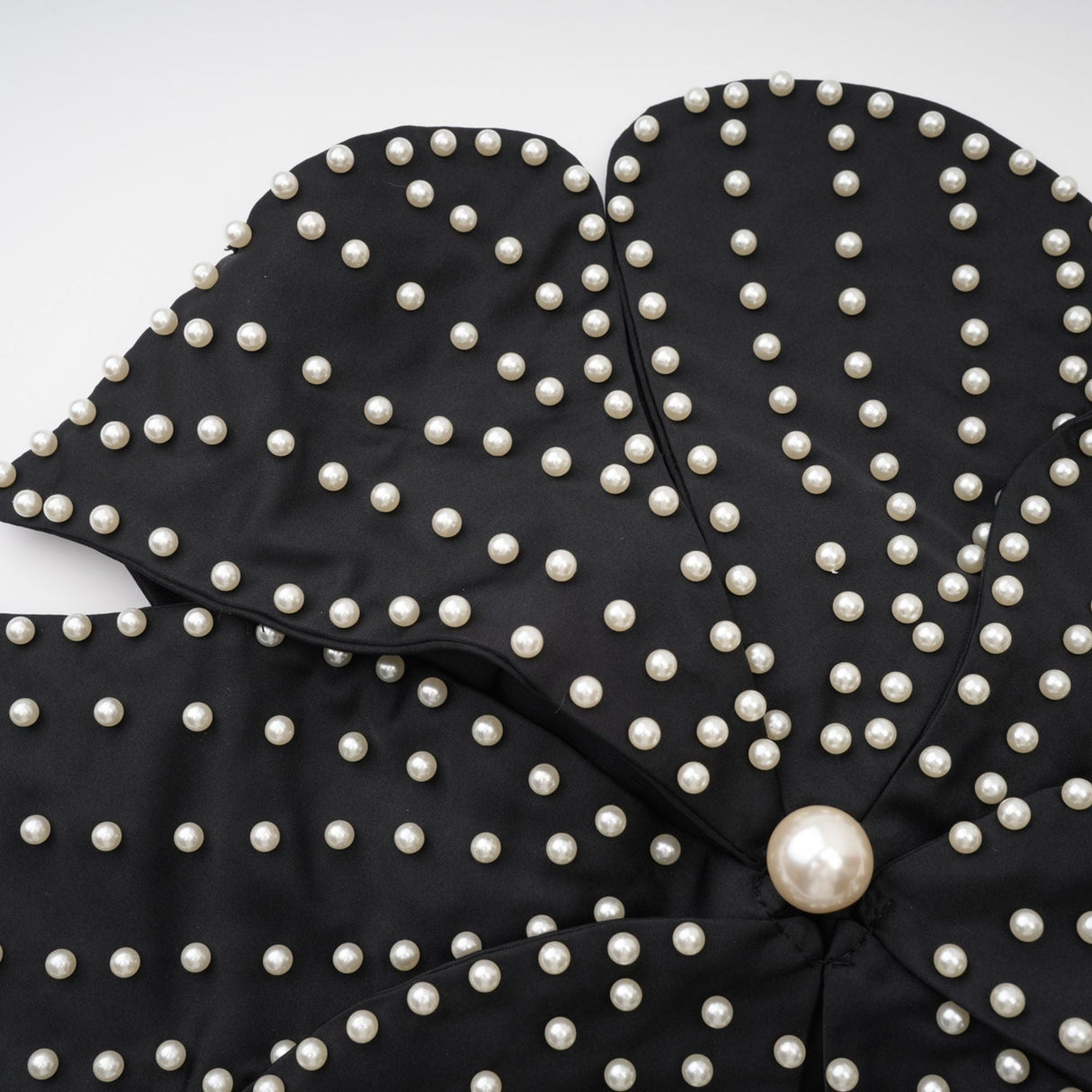 Vincenzina Top Floral Halterneck Pearl Embellished in Black