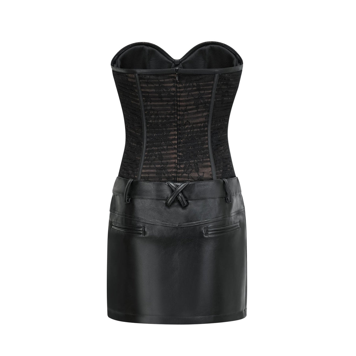 Violetta Mini Dress Mesh Bustier Asymmetric Chic