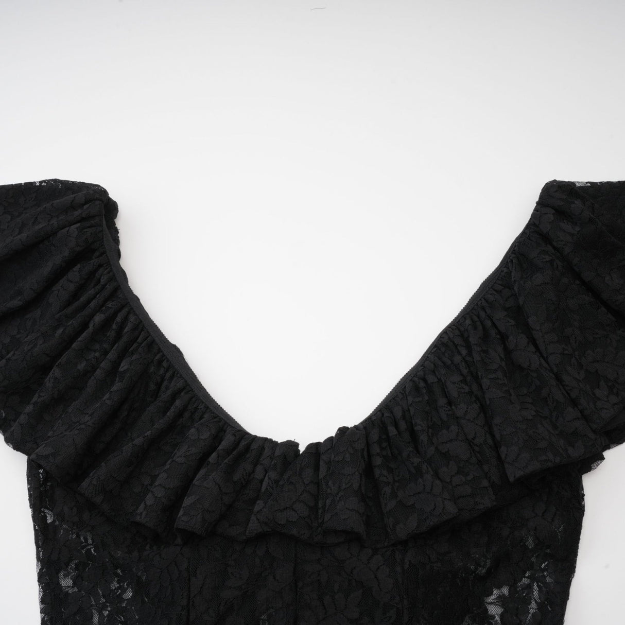 Virginia Gown Black Chantilly Lace Bow Trim & Slip Dress