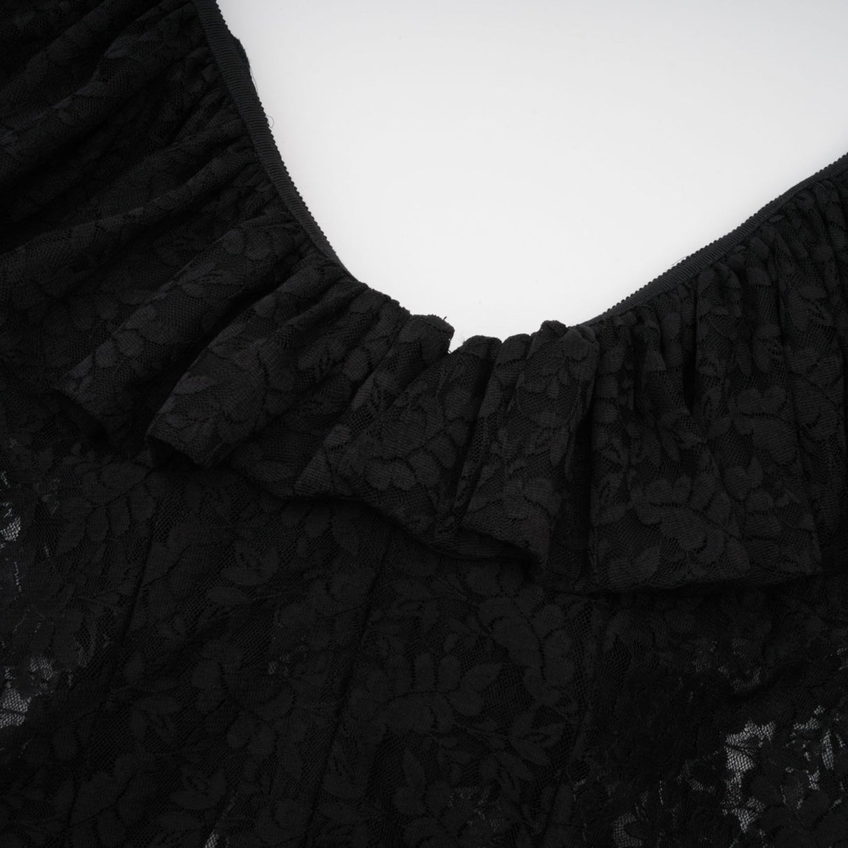 Virginia Gown Black Chantilly Lace Bow Trim & Slip Dress