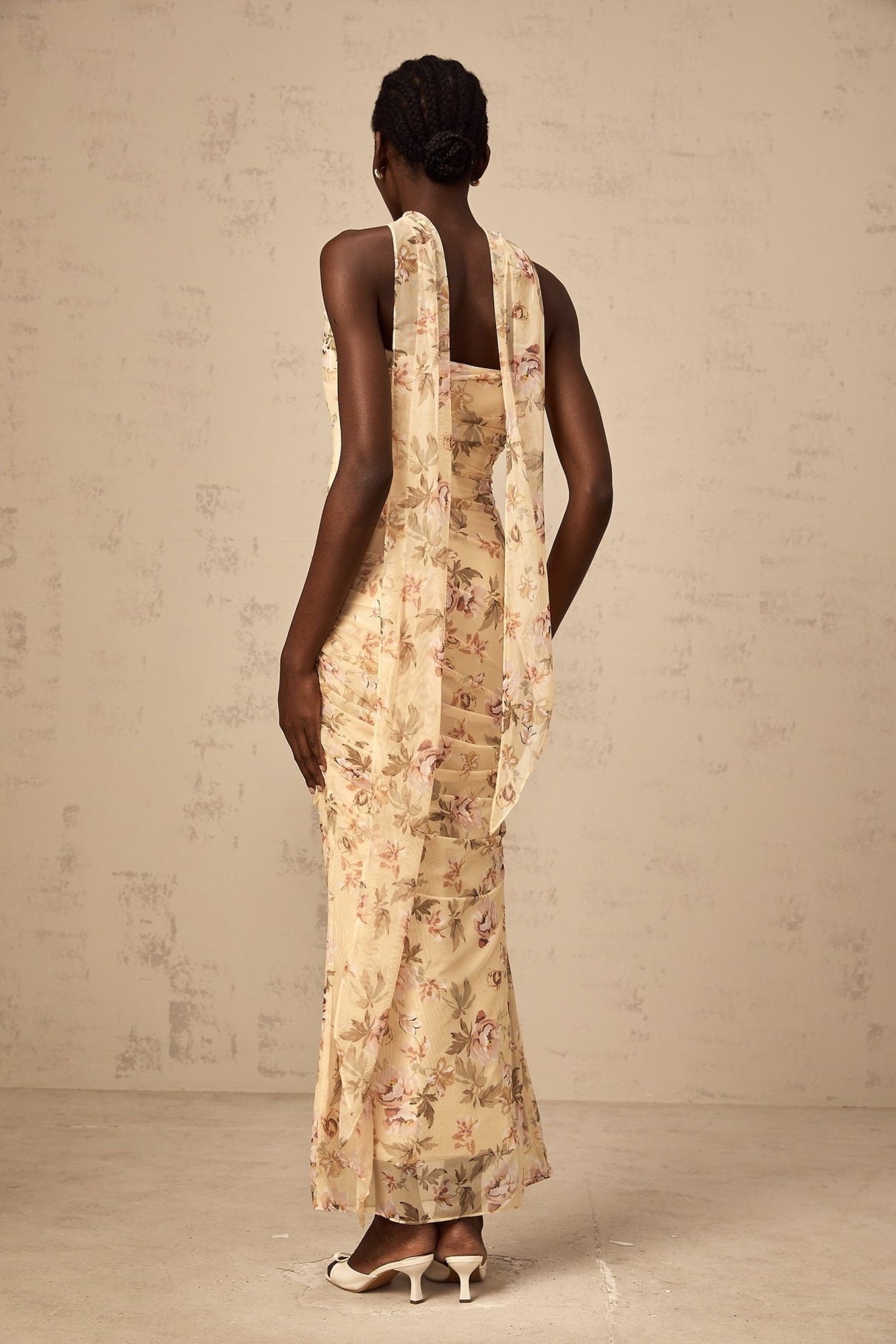 Virginia Skirt & Top Set Yellow Floral Print Fitted Ensemble