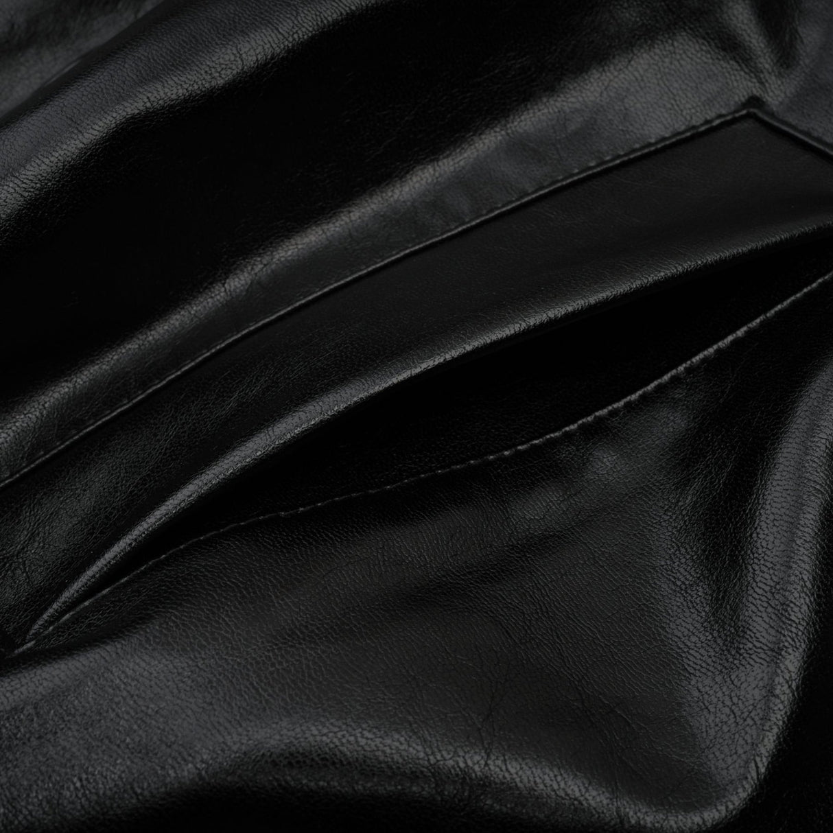 Virginie Black Cropped Faux Leather Jacket With Puff Hem