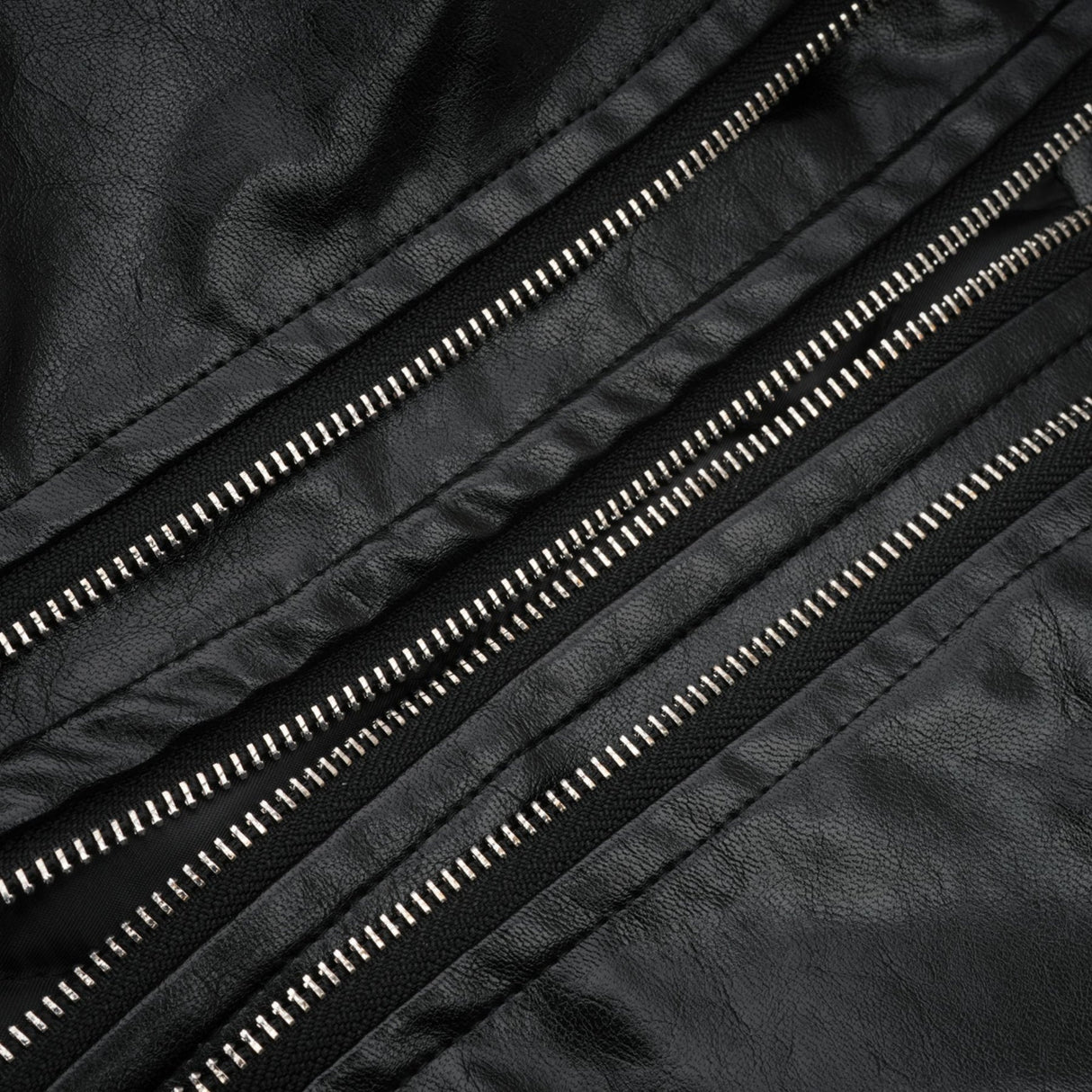 Virginie Black Cropped Faux Leather Jacket With Puff Hem